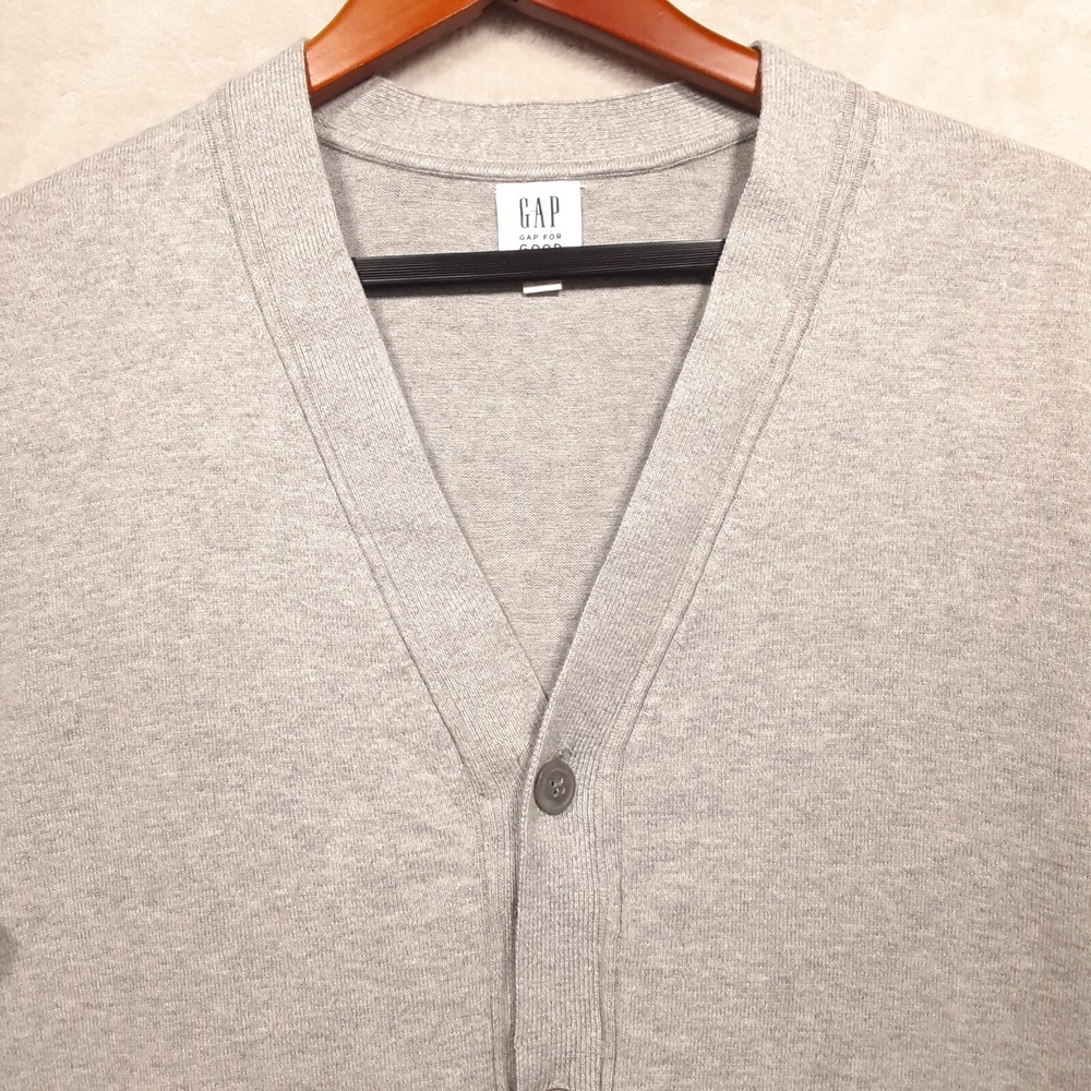 Gap Mens Cardigan Button Down Sweater Sz.Med./Gray Heather/Gap for Good - Picture 3 of 8